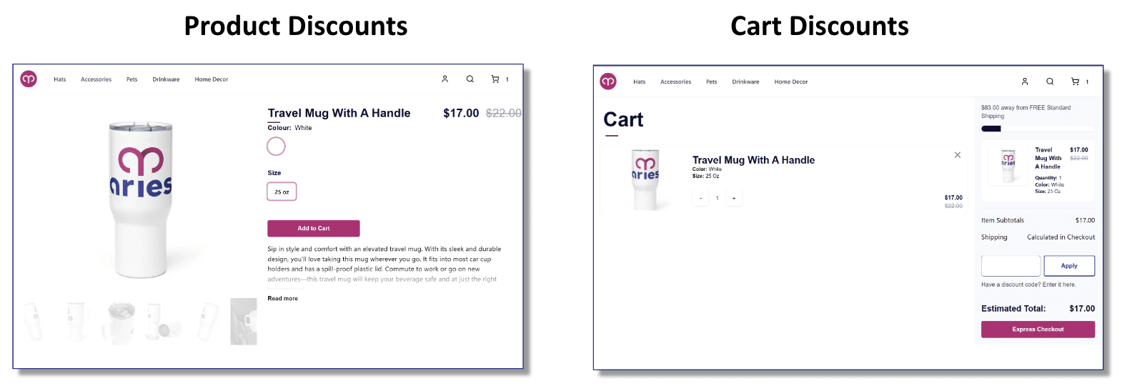 Product discounts vs. Cart discounts