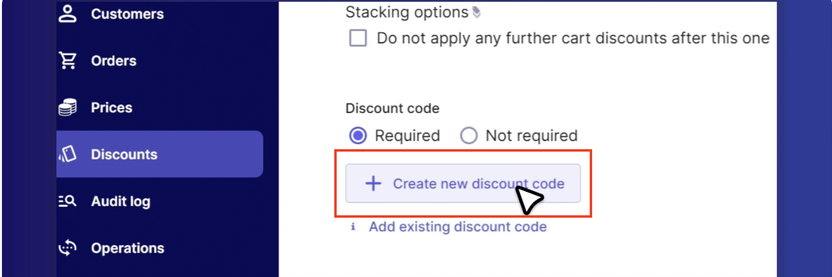 Create a new discount code