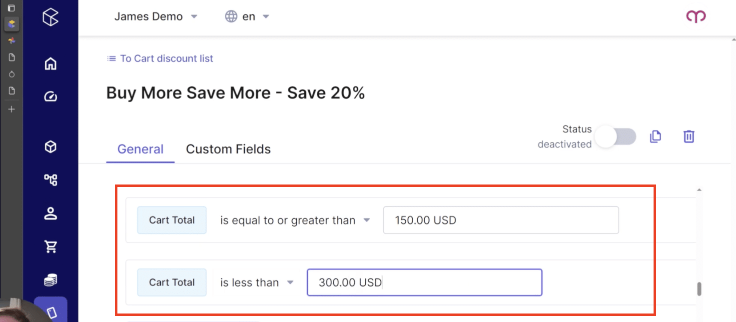 adding a cart configuration rule