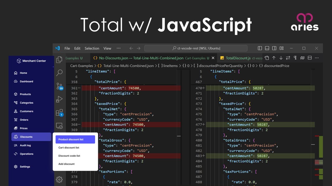 discount impacts the Cart JSON in commercetools